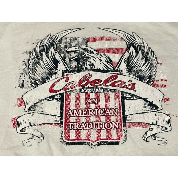 Cabela's shirt mens XL An American Tradition USA Flag short sleeve white - Picture 6 of 9